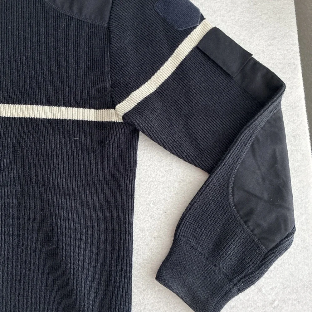 Vintage French Gendarmerie Wool Commando Sweater Made in France Military Police